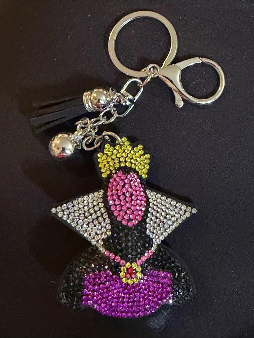 Evil Queen Rhinestone Halloween Keyring bag backpack charm Halloween